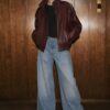 Alessia Eco Leather Jacket Bordeaux - Image 2