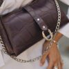 Mexican moon Shoulder Bag Dark plum croc - Image 2