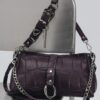 Mexican moon Shoulder Bag Dark plum croc - Image 5