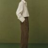 Wide-Leg Faux Suede Trousers - Image 2
