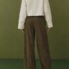Wide-Leg Faux Suede Trousers - Image 3