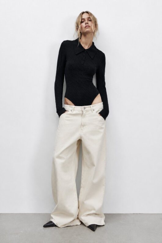 Nora Black Knit Bodysuit