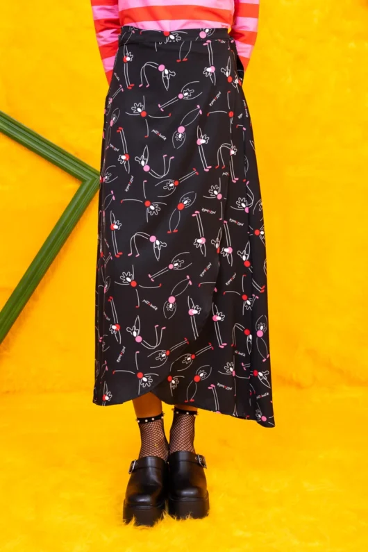 Alternative view of Klara Wrap Skirt Black Acrobats Girls Δετή Φούστα Petit Boutik