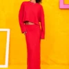 Margo Skirt Πλεκτή Rib Κόκκινη Φούστα Petit Boutik - Image 2