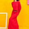 Chelsie Crop Top Πλεκτή Rib Κόκκινη Μπλούζα Petit Boutik - Image 3
