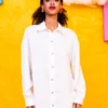 Konnie Shirt White Σατέν Πουκάμισο Με Κέντημα Petit Boutik - Image 5
