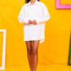Konnie Shirt White Σατέν Πουκάμισο Με Κέντημα Petit Boutik - Image 4