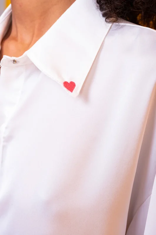 Alternative view of Konnie Shirt White Σατέν Πουκάμισο Με Κέντημα Petit Boutik