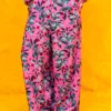 Lora Pants Pink Green Leaves με Τσέπες Petit Boutik - Image 2