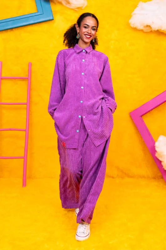 Alternative view of Lucy Pants Κοτλέ Μοβ Παντελόνι Petit Boutik