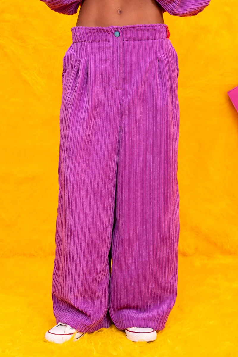 Lucy Pants Κοτλέ Μοβ Παντελόνι Petit Boutik - Image 3
