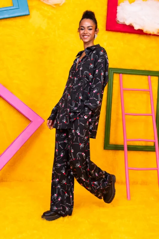 Lora Pants Black Acrobats Girls με Τσέπες Petit Boutik