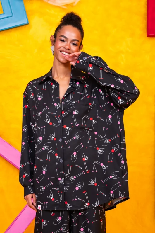 Maya Shirt Black Acrobats Girls Πουκάμισο Petit Boutik