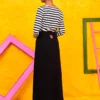 Margo Skirt Πλεκτή Rib Μαύρη Φούστα Petit Boutik - Image 2