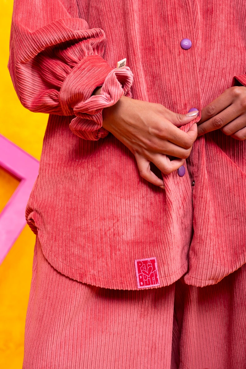 Alicia Κοτλέ Sacket Peach Πουκάμισο Petit Boutik - Image 3