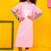 Hoodie Pink Dress “Enjoy The Ride” Φούτερ Φόρεμα με Κουκούλα Petit Boutik - Image 4