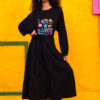 Noelia Frill Dress Stop Overthinking Μαύρο Φούτερ Φόρεμα με Ζώνη Petit Boutik - Image 4