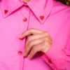 Konnie Shirt Pink Cotton Poplin Πουκάμισο Με Κέντημα Petit Boutik - Image 2