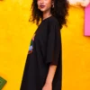 T-shirt Blouse Black “Χαμογέλα” Κοντομάνικο Μπλουζάκι Petit Boutik - Image 2